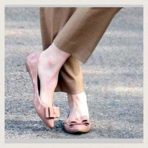J Crew Emery Bow Pointed toe nude flats size 9
